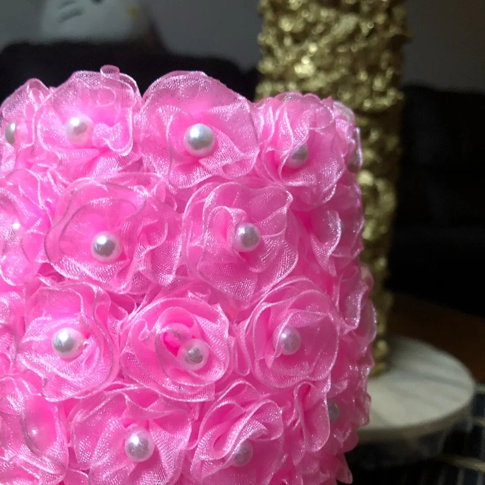 Light Blue / Pink Small Roses Lanterns